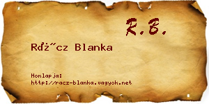 Rácz Blanka névjegykártya